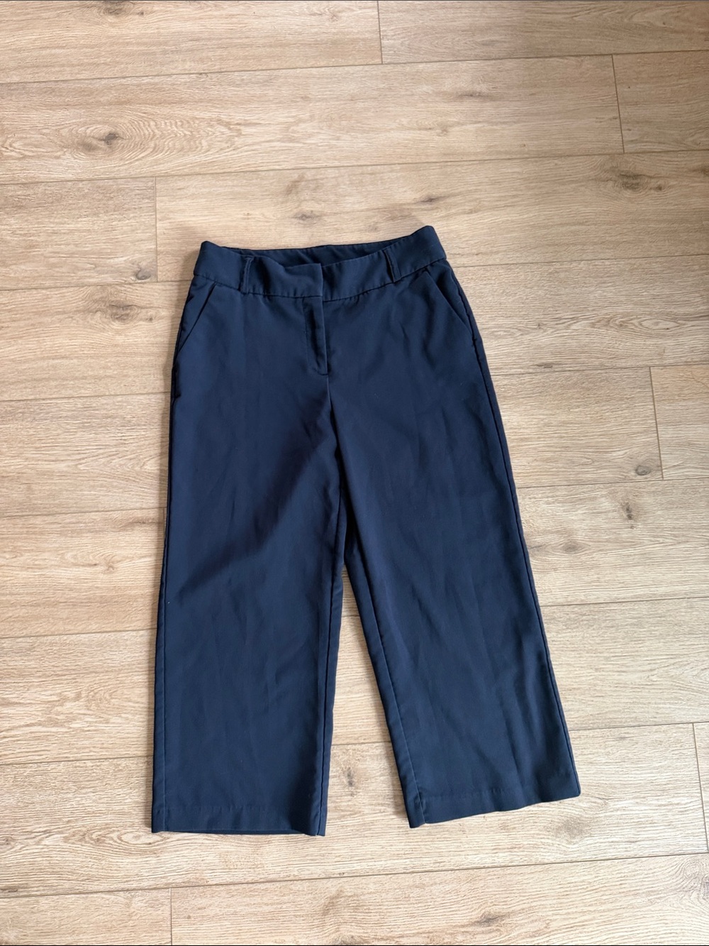 Cynthia Rowley Navy Cropped Wide-Leg Pants